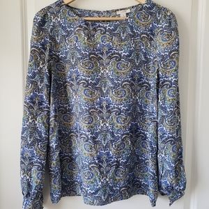 Paisley blue J. Crew blouse